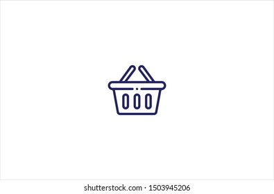 Shopping basket icon in trendy flat style isolated on white background vector illustration