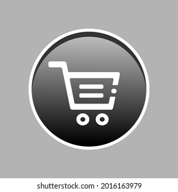Icono de la cesta de compras, icono del vector del carro. Logo del botón de almacenamiento