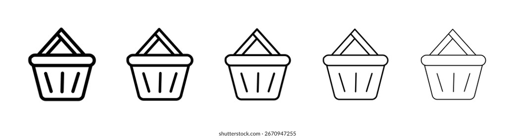 Colección de Vector del icono de la cesta de la compra. EPS 10