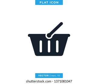 Shopping Basket Icon Vector Design Template