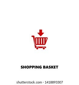 shopping basket icon. shopping basket vector design. sign design. red color