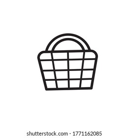 Plantilla de diseño vectorial de icono de cesta de compras