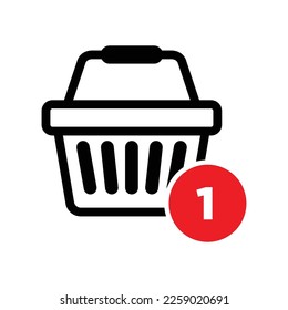 Plantilla de diseño vectorial de icono de cesta de compras