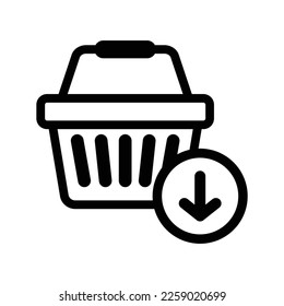 Plantilla de diseño vectorial de icono de cesta de compras