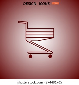 Shopping basket. icon. vector design