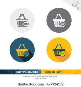 SHOPPING BASKET icon vector design 3