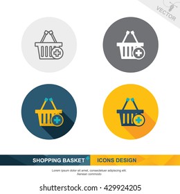 SHOPPING BASKET icon vector design 2