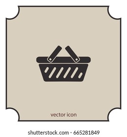Shopping basket icon, vector design