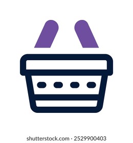 ícone da cesta de compras. vetor ícone de tom duplo para o seu site, móvel, apresentação e design de logotipo.