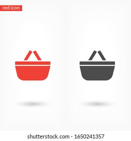 Shopping basket icon. Vector Eps 10 . basket market vector commerce. handle purchase business element empty Flat Design