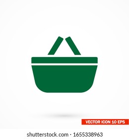 Shopping basket icon. Vector Eps 10 . basket market vector commerce. handle purchase business element empty Flat Design
