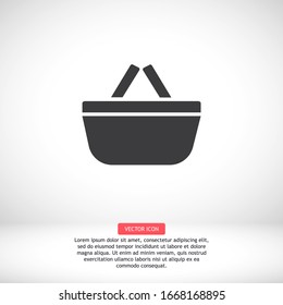 Icono de la canasta de compras. Vector Eps 10 . comercio vectorial de mercado de cestas. gestionar el elemento empresarial vacío Diseño plano