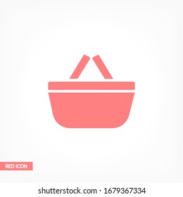 Shopping basket icon. Vector Eps 10 . basket market vector commerce. handle purchase business element empty Flat Design