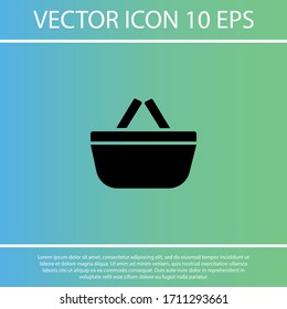 Shopping basket icon. Vector  Eps 10 . basket market vector commerce. handle purchase business element empty Flat Design 