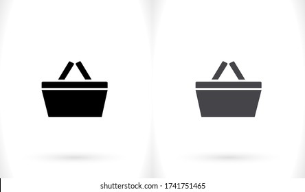 Shopping basket icon. Vector  Eps 10 . basket market vector commerce. handle purchase business element empty Flat Design 