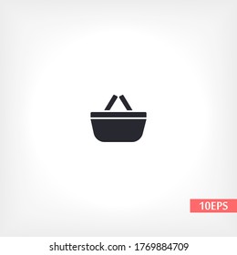 Shopping basket icon. Vector  Eps 10 . basket market vector commerce. handle purchase business element empty Flat Design 