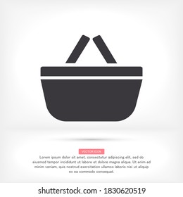 Shopping basket icon. Vector  Eps 10 . basket market vector commerce. handle purchase business element empty Flat Design 