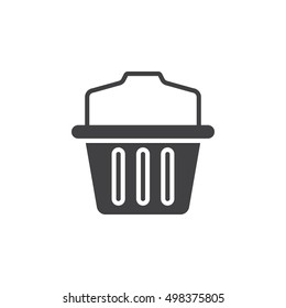 Shopping basket icon vector, filled flat sign, solid pictogram isolated on white, logo illustration
