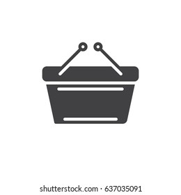 Shopping basket icon vector, filled flat sign, solid pictogram isolated on white. Symbol, logo illustration. Pixel perfect