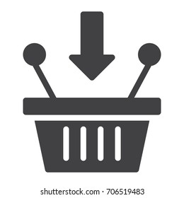Shopping basket icon vector, filled flat sign, solid pictogram isolated on white. Symbol, logo illustration. Pixel perfect graphics