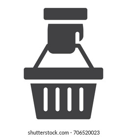 Shopping basket icon vector, filled flat sign, solid pictogram isolated on white. Symbol, logo illustration. Pixel perfect graphics