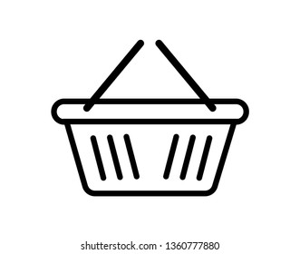 Shopping basket icon vector flat sign symbols logo illustration isolated on white background .Concepts objects for business online shop. - Vector 
