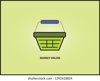 Shopping basket icon vector, Flat design.