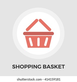 Shopping basket icon vector. Flat icon isolated on the white background. Editable EPS file. Vector illustration.