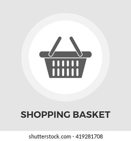Shopping basket icon vector. Flat icon isolated on the white background. Editable EPS file. Vector illustration.