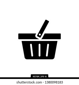 Shopping Basket Icon Vector Illustration Logo Template
