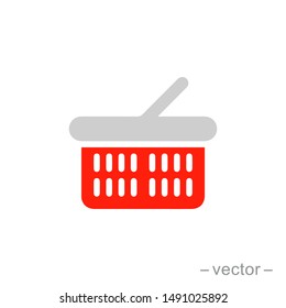 Shopping basket icon. Vector illustration.