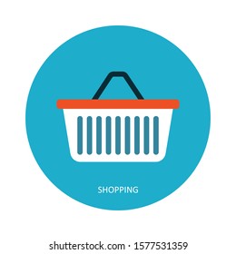 Shopping Basket Icon. Vector Illustration

