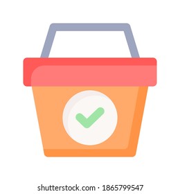 shopping basket icon vector illustration. shopping basket icon flat design.