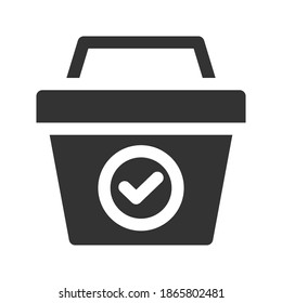 ilustración vectorial de icono de cesta de compras. diseño de glifos de icono de cesta de compras.
