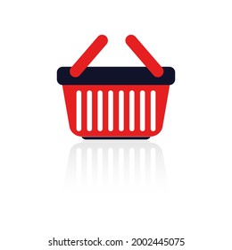 Icono de la canasta de compras. Ilustración vectorial aislada.