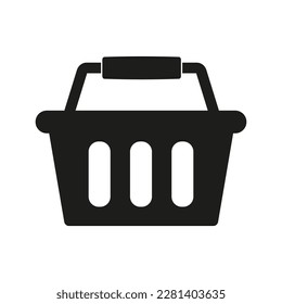 Icono de la cesta de compras - ilustración vectorial. Carro de taller, bolsa, compra en línea, diseño de ilustración de vector minorista sobre fondo blanco.