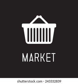 Shopping basket icon. Vector illustration, Market concept 