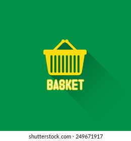 Shopping basket icon. Vector illustration, Market concept