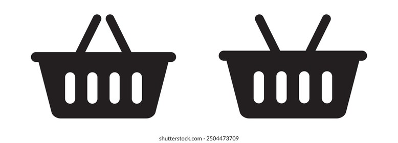 Plantilla del logotipo de la Ilustración vectorial del icono de la cesta de la compra.