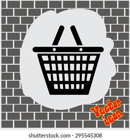 Shopping basket icon, vector illustration