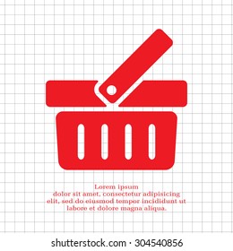 Shopping basket icon - vector illustration