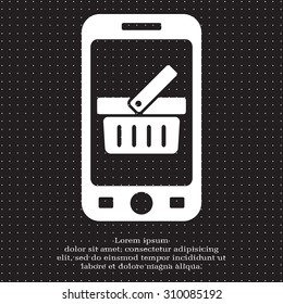 Shopping basket icon - vector illustration