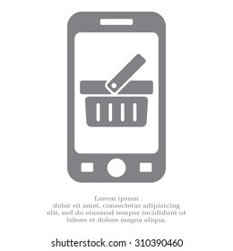 Shopping basket icon - vector illustration