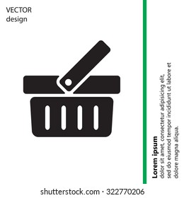 Shopping basket icon - vector illustration