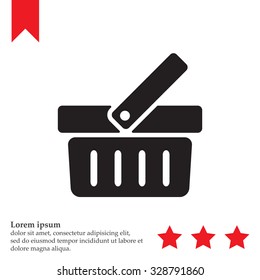 Shopping basket icon - vector illustration