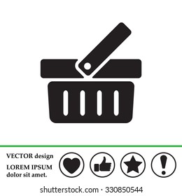 Shopping basket icon - vector illustration