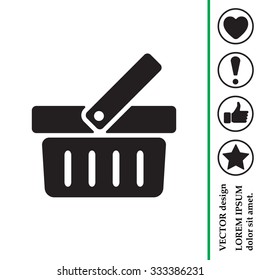 Shopping basket icon - vector illustration