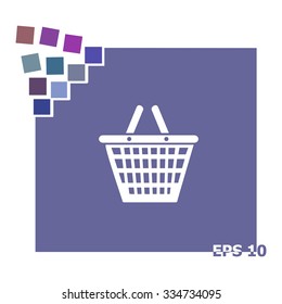 Shopping basket icon, vector illustration.