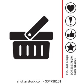Shopping basket icon - vector illustration