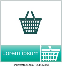 Shopping basket icon, vector illustration.